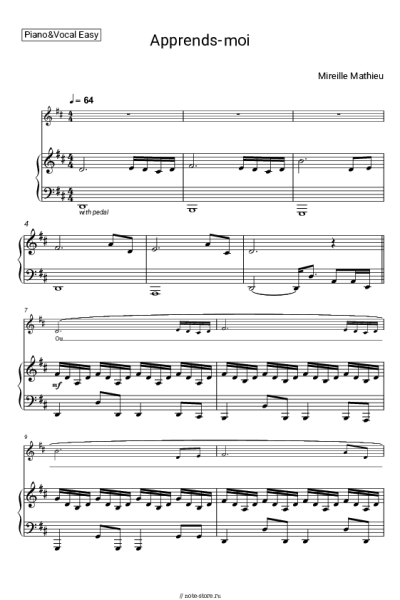 Ноты, аккорды Mireille Mathieu - Apprends-moi