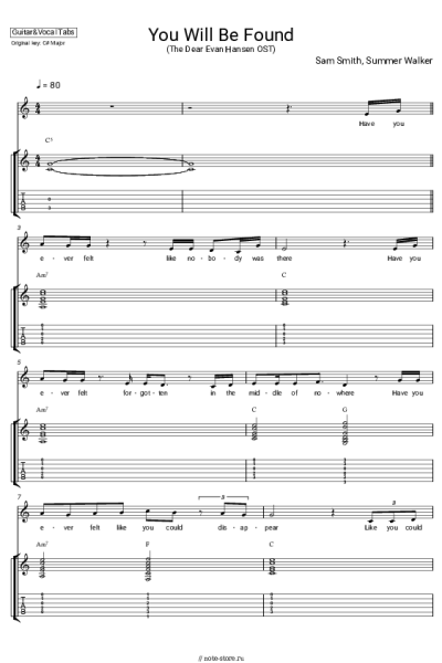 Ноты, аккорды Sam Smith, Summer Walker - You Will Be Found (from 'Dear Evan Hansen')