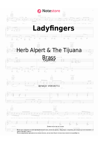 Ноты, аккорды Herb Alpert & The Tijuana Brass - Ladyfingers