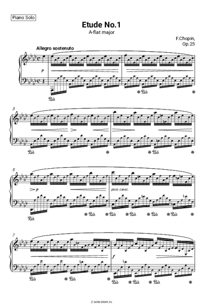 Ноты, аккорды Фридерик Шопен - Étude Op. 25, No. 1 in A-flat major