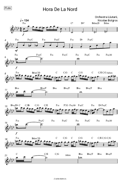 Ноты, аккорды Nicolae Botgros, Orchestra Lăutarii - Hora De La Nord