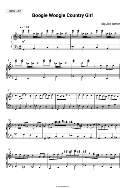 Ноты, аккорды Big Joe Turner - Boogie Woogie Country Girl