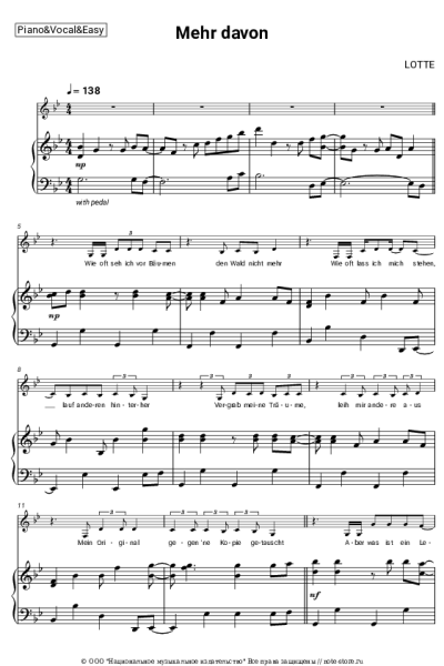 Ноты, аккорды LOTTE - Mehr davon
