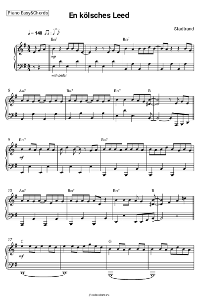 Ноты, аккорды Stadtrand - En kölsches Leed