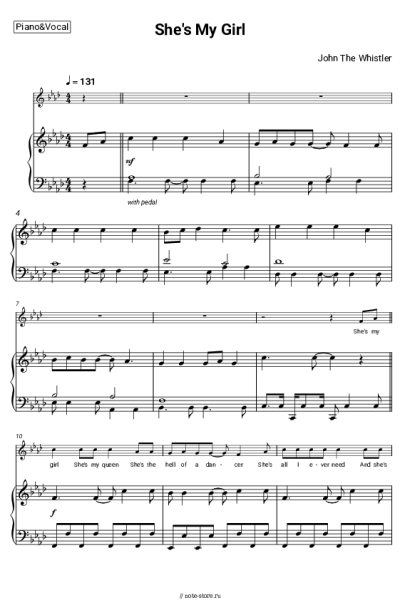 Ноты, аккорды John The Whistler - She's My Girl