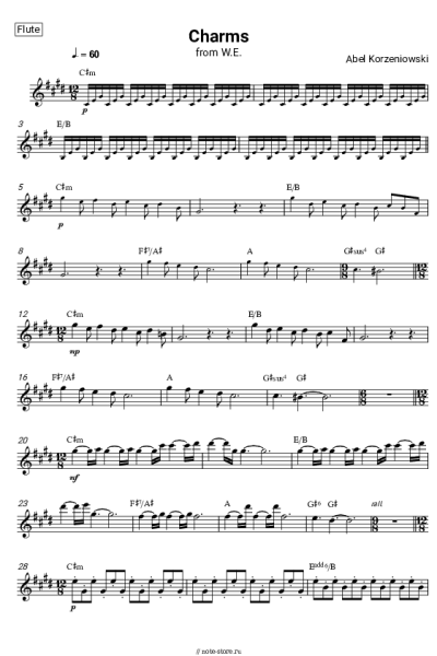 Ноты, аккорды Abel Korzeniowski - Charms (из к-ф 'МЫ. Верим в любовь')