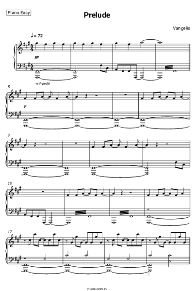 Ноты, аккорды Vangelis - Prelude