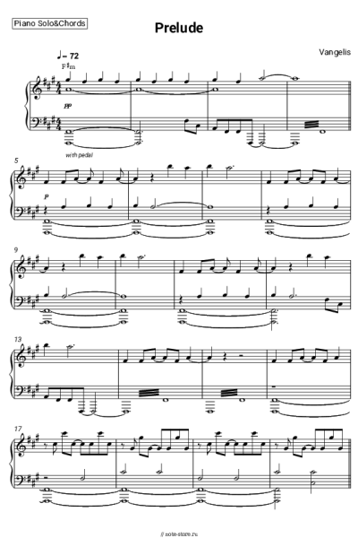 Ноты, аккорды Vangelis - Prelude