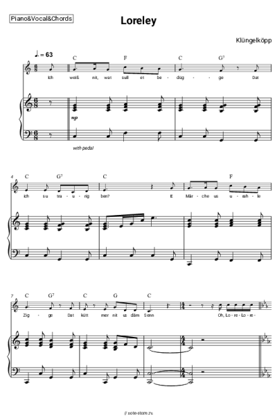 Ноты, аккорды Klüngelköpp - Loreley