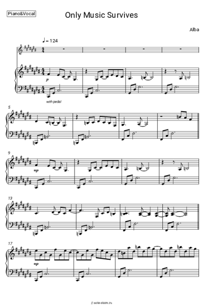 Ноты, аккорды Alba - Only Music Survives