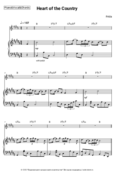 Ноты, аккорды Frida - Heart of the Country