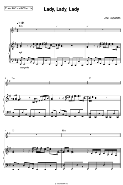 Ноты, аккорды Joe Esposito - Lady, Lady, Lady