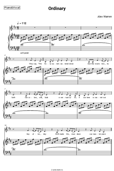 Ноты, аккорды Alex Warren - Ordinary