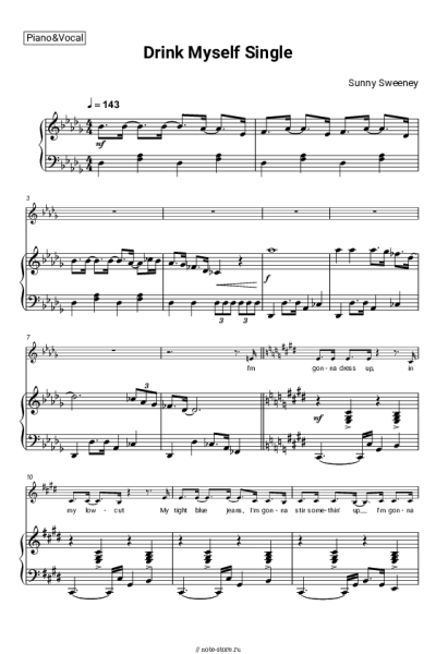 Ноты, аккорды Sunny Sweeney - Drink Myself Single