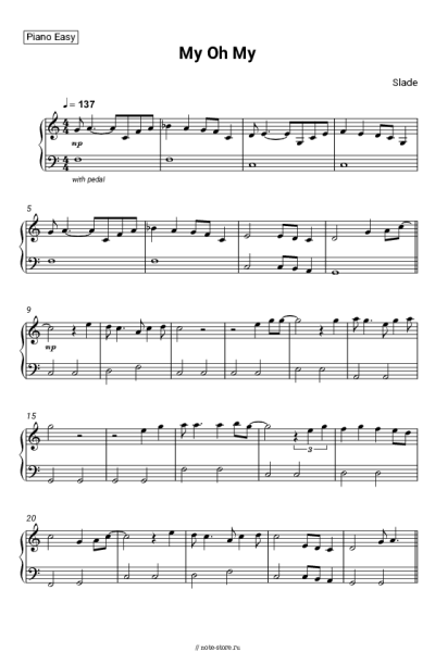 Ноты, аккорды Slade - My Oh My