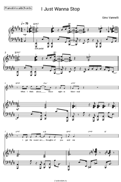 Ноты, аккорды Gino Vannelli - I Just Wanna Stop