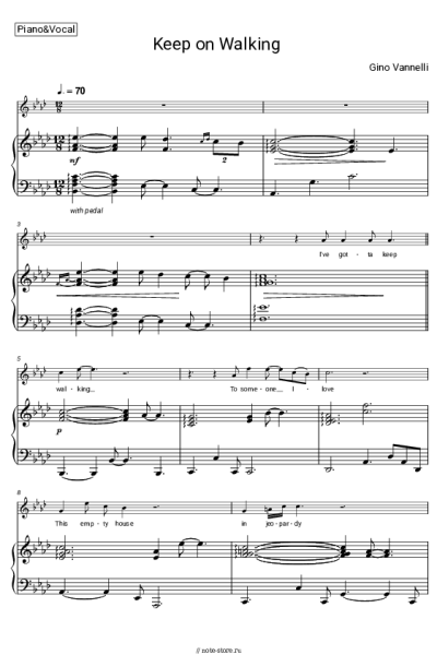 Ноты, аккорды Gino Vannelli - Keep on Walking