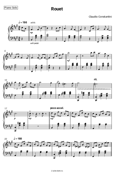 Ноты, аккорды Claudio Constantini - Rouet
