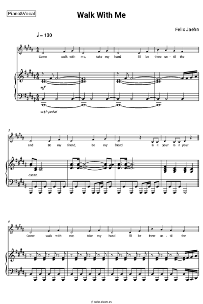 Ноты, аккорды Felix Jaehn, Shouse - Walk With Me