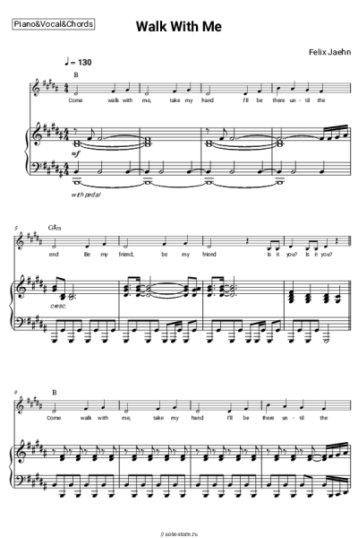Ноты, аккорды Felix Jaehn, Shouse - Walk With Me