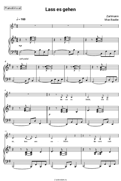 Ноты, аккорды Max Raabe, Zartmann - Lass es gehen