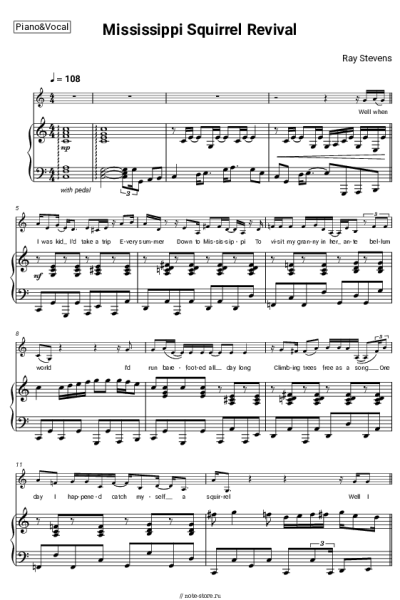 Ноты, аккорды Ray Stevens - Mississippi Squirrel Revival