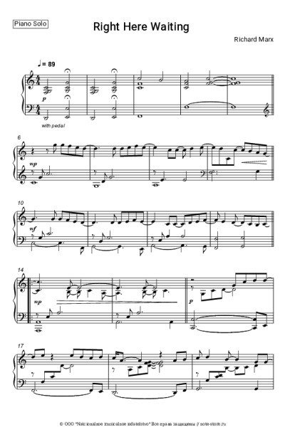 Ноты, аккорды Richard Marx - Right Here Waiting