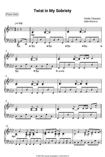 Ноты, аккорды Tanita Tikaram - Twist In My Sobriety