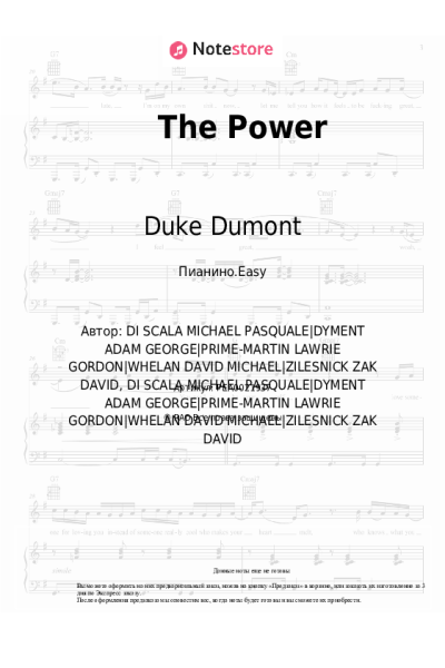 Ноты, аккорды Duke Dumont, Zak Abel - The Power