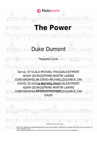 Ноты, аккорды Duke Dumont, Zak Abel - The Power