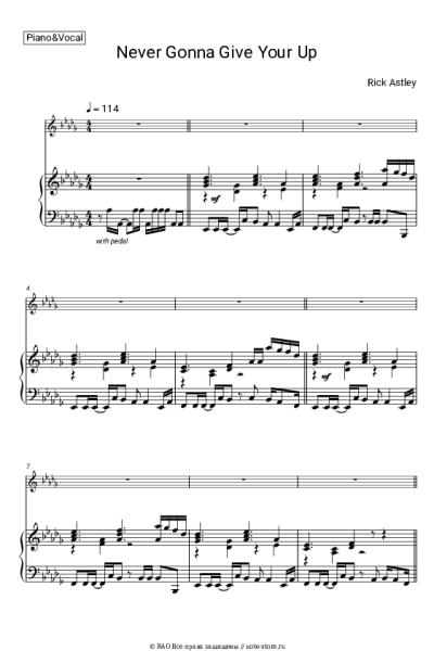 Ноты, аккорды Rick Astley - Never Gonna Give You Up