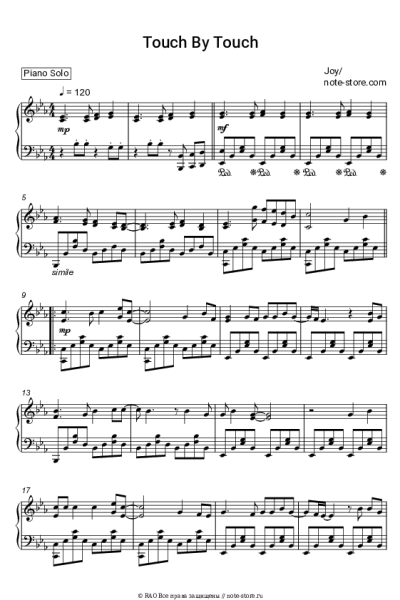 Ноты, аккорды Joy - Touch By Touch
