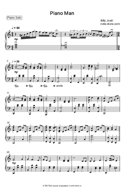 Ноты, аккорды Billy Joel - Piano Man