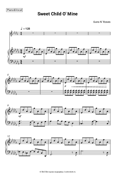 undefined Guns N' Roses - Sweet Child O' Mine
