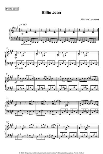 Ноты, аккорды Michael Jackson - Billie Jean