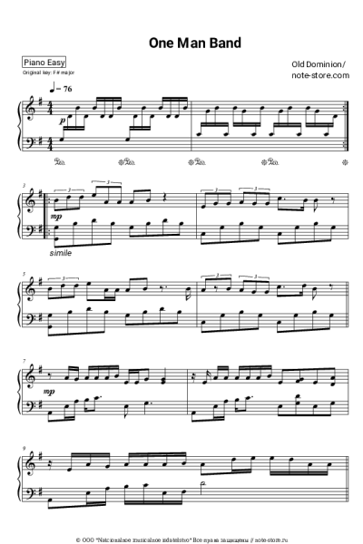 Ноты, аккорды Old Dominion - One Man Band
