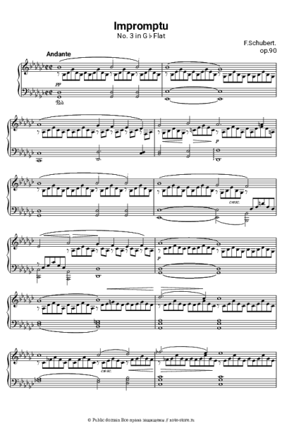 Ноты, аккорды Франц Шуберт - Экспромт D.899 № 3 соль-бемоль мажор