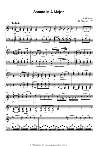 undefined Франц Шуберт - Piano Sonata In A, D 664, II. Andante
