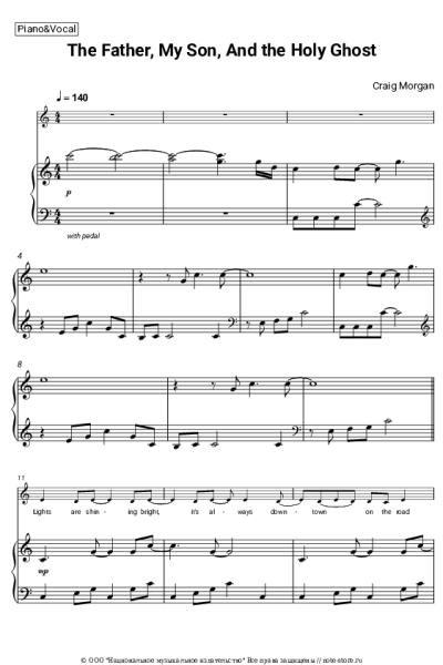 Ноты, аккорды Craig Morgan - The Father, My Son, And the Holy Ghost