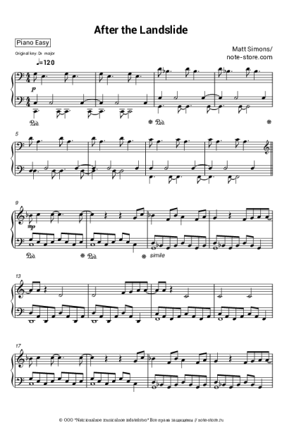 Ноты, аккорды Matt Simons - After the Landslide