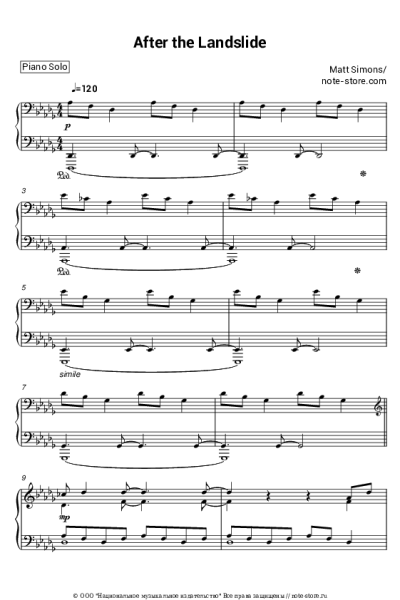 Ноты, аккорды Matt Simons - After the Landslide