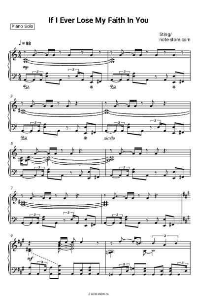 Ноты, аккорды Sting - If I Ever Lose My Faith In You