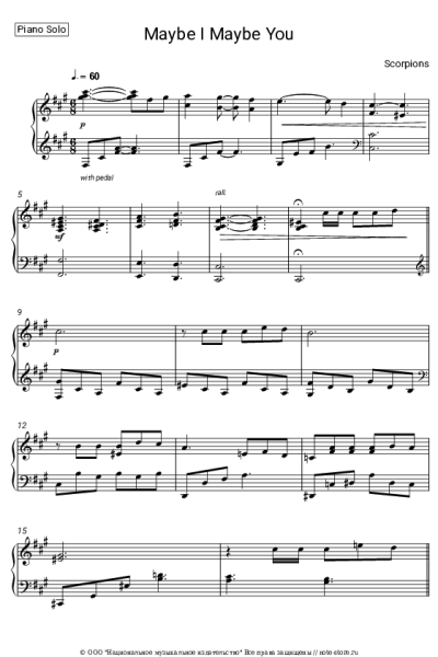 Ноты, аккорды Scorpions - Maybe I Maybe You