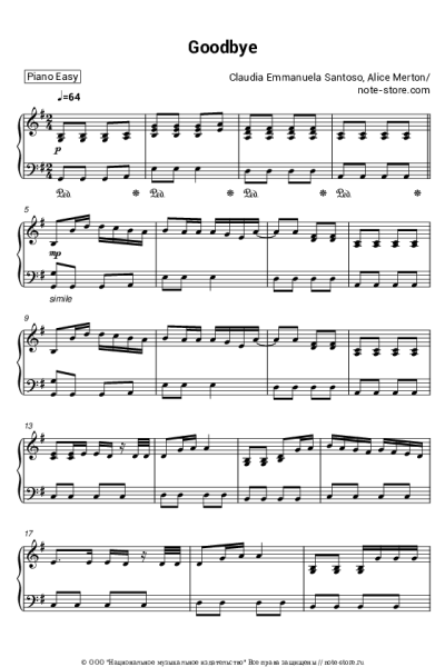 Ноты, аккорды Alice Merton, Claudia Emmanuela Santoso - Goodbye
