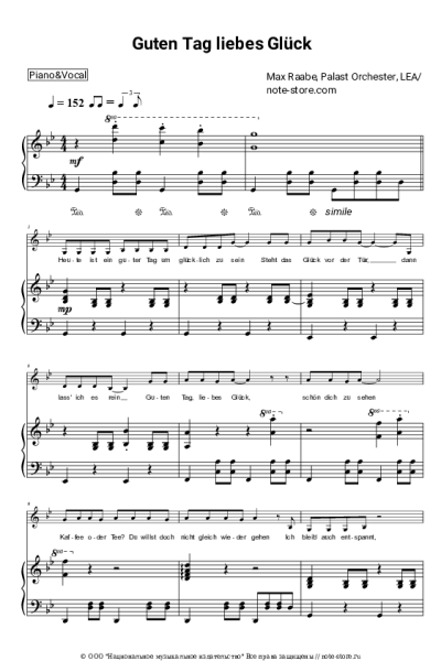 Ноты, аккорды LEA, Max Raabe, Palast Orchester - Guten Tag, liebes Glück