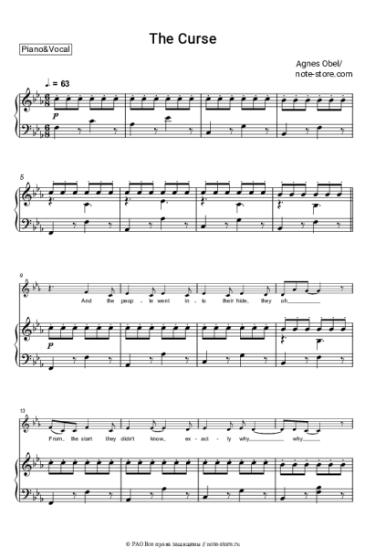 Ноты, аккорды Agnes Obel - The Curse