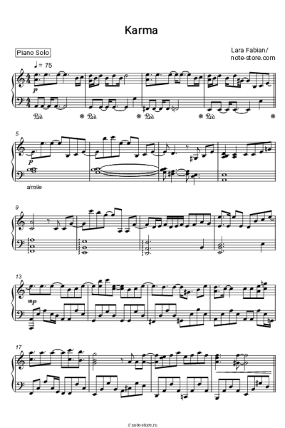 Ноты, аккорды Lara Fabian - Karma