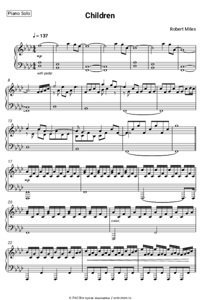 Ноты, аккорды Robert Miles - Children