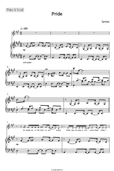 Ноты, аккорды Syntax - Pride