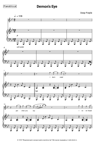 Ноты, аккорды Deep Purple - Demon's Eye